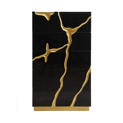 Modrest Aspen Modern Black and Gold Chest Black Chest 76165 VGVCJ1801-5H-BLK-CHEST