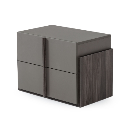 Nova Domus Lucia Italian Modern Elm and Matte Grey Nightstand Grey Nightstand 76189 VGACLUCIA-NS-GRY