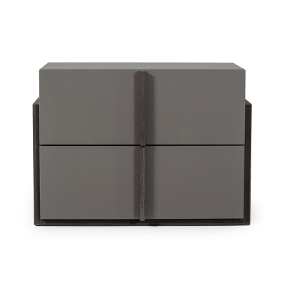 Nova Domus Lucia Italian Modern Elm and Matte Grey Nightstand Grey Nightstand 76189 VGACLUCIA-NS-GRY