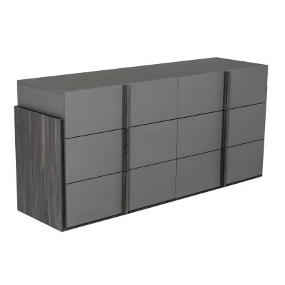Nova Domus Lucia Italian Modern Elm and Matte Grey Dresser Grey Dresser 76190A VGACLUCIA-DRS-GRY