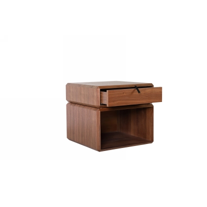 Modrest Maceo Modern End Table Walnut End Table 76254 VGBB-BOX300-WAL