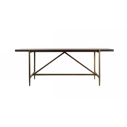 Modrest Shane Modern Acacia & Brass Dining Table Brown Dining Table 76272 VGNX-MEMPHIS-20179