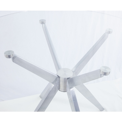 Modrest Dallas Modern Brushed Stainless Steel Dining Table Grey Dining Table 76292 VGHR7038-BSS