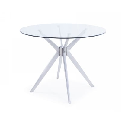 LA Furniture Dallas Modern Brushed Stainless Steel Dining Table VGHR7038-BSS Contemporary Style by Vig Furnitrue Number 76292 Catch Home Goods