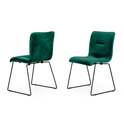 Modrest Yannis Modern Green Fabric Dining Chair (Set of 2) Green Dining Chair 76326Z VGMAMI-913-GRN