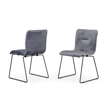 Modrest Yannis Modern Grey Fabric Dining Chair (Set of 2) Grey Dining Chair 76328Z VGMAMI-913-GRAY