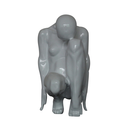 Modrest Modern White Kneeling Sculpture White Sculpture 76362 VGTHSZ-0866