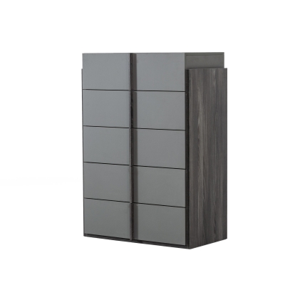 LA Furniture Lucia Italian Modern Elm and Matte Grey Chest VGACLUCIA-CHEST-GRY Contemporary Style by Vig Furnitrue Number 76556 Catch Home Goods