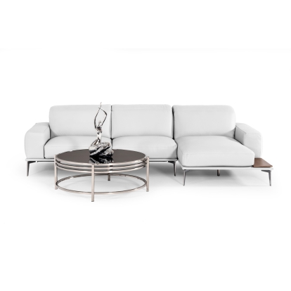 Lamod Italia Villeneuve Modern White Italian Leather Sectional Sofa White Sectional Sofa 80345 VGNTVILLENEUVE-WHT