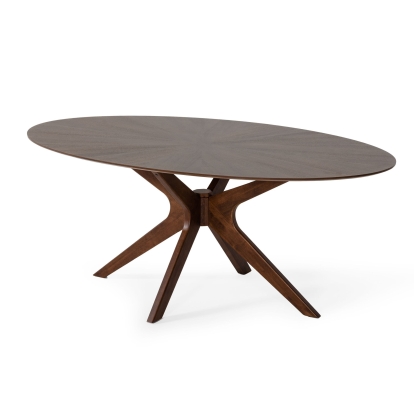 Modrest Prospect Modern Oval Walnut Dining Table Walnut Dining Table 76633 VGMAMIT-5276-1