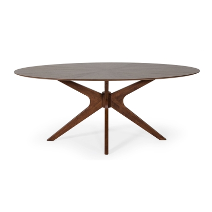 Modrest Prospect Modern Oval Walnut Dining Table Walnut Dining Table 76633 VGMAMIT-5276-1