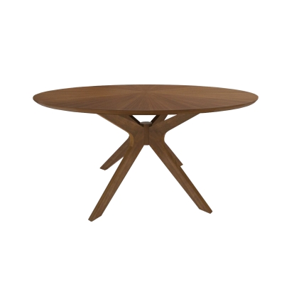 Modrest Prospect Modern Round 59" Walnut Dining Table Walnut Dining Table 76634 VGMAMIT-5276-2