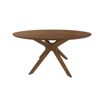 Modrest Prospect Modern 47" Round Walnut Dining Table Walnut Dining Table 76635 VGMAMIT-5276-3