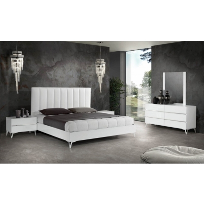 Nova Domus Angela Italian Modern White Eco Leather Bedroom Set White Bedroom Set 76663|76664 VGACANGELA-SET