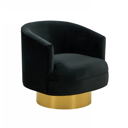 Divani Casa Basalt Modern Black Fabric Accent Chair Black Lounge Chair 76709 VGRH-RHS-AC-222