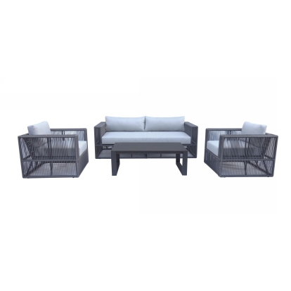 Renava Whimsy Modern Outdoor Light Grey & Dark Grey Sofa Set Grey Outdoor Sofa Set 76734 VGGE-MARGE