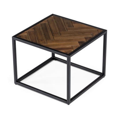 Modrest Pasada Industrial Brown Acacia End Table Brown End Table 76757 VGWH183720101