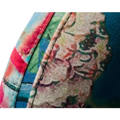 Modrest Falco Contemporary Floral Velvet and Gold Accent Chair Multi-Toned Lounge Chair 76876 VGEUMC-9581CH-A