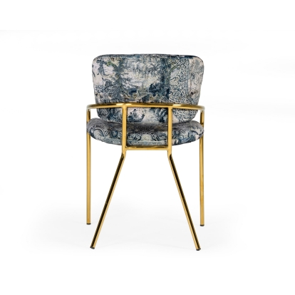 Modrest Farnon Modern Patterned Velvet and Gold Dining Chair  Dining Chair 76879 VGEUMC-9560-A