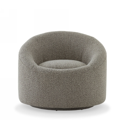 Modrest Frontier Glam Grey Fabric Accent Chair Grey Lounge Chair 76884|76884A VGODZW-993