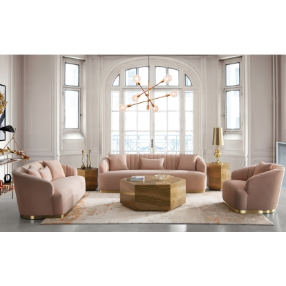 Modrest Lacuna Glam Amber and Gold Marble End Table Gold End Table 76910 VGODLZ-185E-H