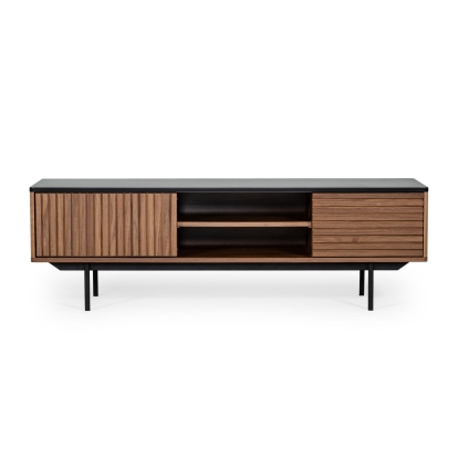 Modrest Maggie Modern Walnut and Grey TV Stand Walnut TV Stand 76925 VGDWJ9715