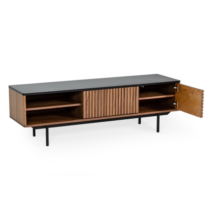 Modrest Maggie Modern Walnut and Grey TV Stand Walnut TV Stand 76925 VGDWJ9715