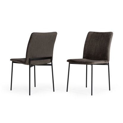 Modrest Maggie Modern Black and Brown Dining Chair (Set of 2) Brown Dining Chair 76926Z VGDWJ10045