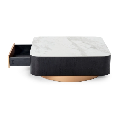 Modrest Peak Modern Black Oak Coffee Table Black Coffee Table 76934 VGHB350E