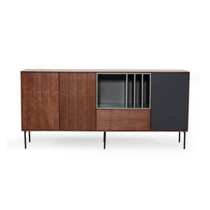 Modrest Ackley Modern Walnut, Grey and Charcoal Buffet Walnut Buffet 76941 VGMABH-663-BUFF