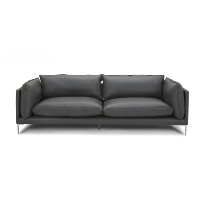 Divani Casa Harvest Modern Grey Full Leather Sofa Grey Sofa 77219 VGKKKF2627-L2925-SOFA