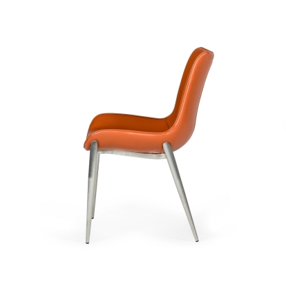 Modrest Holt Modern Cognac Eco-Leather Dining Chair (Set of 2) Cognac Dining Chair 77232Z VGHR3562