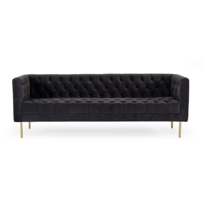 Divani Casa Chavez DK Grey Velvet Sofa Grey Sofa 77275 VGUIMF63-A