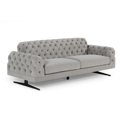 Divani Casa Sepulveda Modern Grey Fabric Sofa Grey Sofa 77290 VGUIMY488