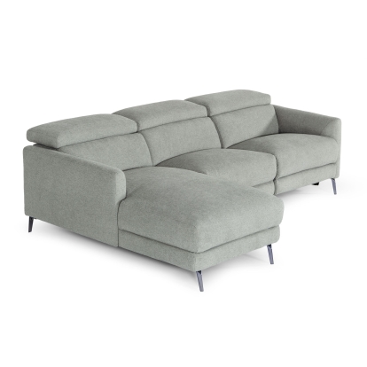 Divani Casa Lupita Modern Grey Fabric Left Facing Sectional Sofa Grey Sectional Sofa 77293 VGKMKM.5000-LF