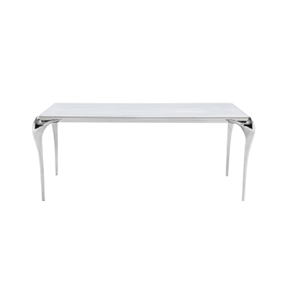 Modrest Vince Modern Faux Marble & Stainless Steel Dining Table Grey Dining Table 77343 VGZAT107-DT-1
