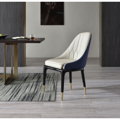 Modrest Marco Modern Glam Beige & Blue Dining Chair Blue Dining Chair 77360 VGVCB1869-BLU-DC