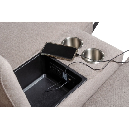 Divani Casa Lloyd Modern Light BrownFabric Sectional with Three Recliners Grey Sectional Sofa DISCONTINUED VGKMKM.510H-SECT