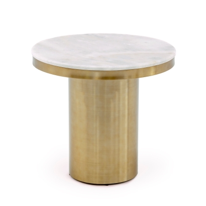 Modrest Rocky Glam White & Gold End Table White End Table 77371 VGGMM-ET-1360A