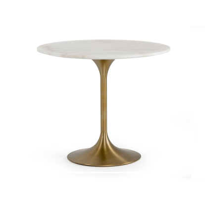 Modrest Collins Glam White Marble & Gold Dining Table White Dining Table 77373 VGGMM-DT-1089