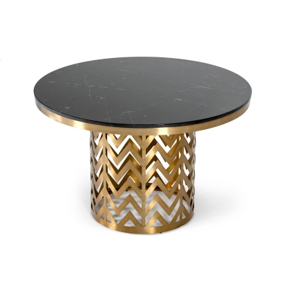 Modrest Kowal Glam Black Marble Dining Table Black Dining Table 77375 VGGMM-DT-1426