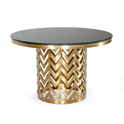 Modrest Kowal Glam Black Marble Dining Table Black Dining Table 77375 VGGMM-DT-1426