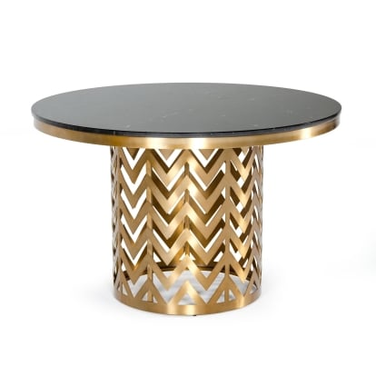 LA Furniture Kowal Glam Black Marble Dining Table VGGMM-DT-1426 Contemporary Style by Vig Furnitrue Number 77375 Catch Home Goods