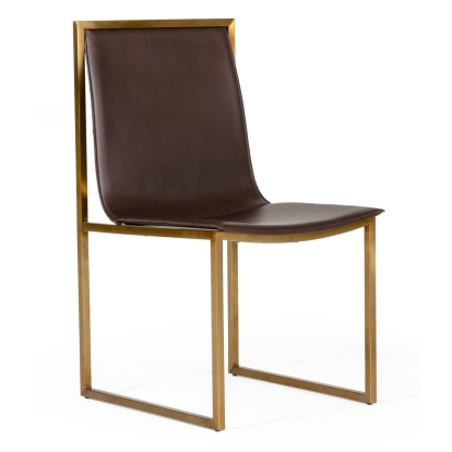LA Furniture Dalton Modern Brown Leatherette Dining Chair (Set of 2) VGGMDC-305-DC Contemporary Style by Vig Furnitrue Number 77376Z Catch Home Goods