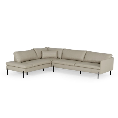 Divani Casa Sherry Modern Grey Leather Left Facing Sectional Sofa Grey Sectional Sofa 77456 VGKKKF.1061Z-GRY-LAF-SECT