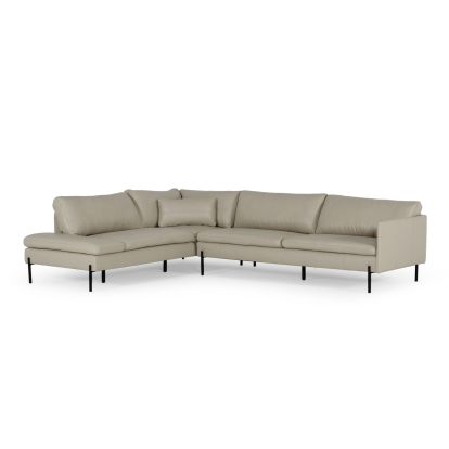 Divani Casa Sherry Modern Grey Leather Left Facing Sectional Sofa Grey Sectional Sofa 77456 VGKKKF.1061Z-GRY-LAF-SECT