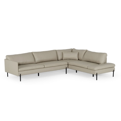 Divani Casa Sherry Modern Grey Leather Right Facing Sectional Sofa Grey Sectional Sofa 77458 VGKKKF.1061Z-GRY-RAF-SECT