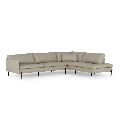 Divani Casa Sherry Modern Grey Leather Right Facing Sectional Sofa Grey Sectional Sofa 77458 VGKKKF.1061Z-GRY-RAF-SECT
