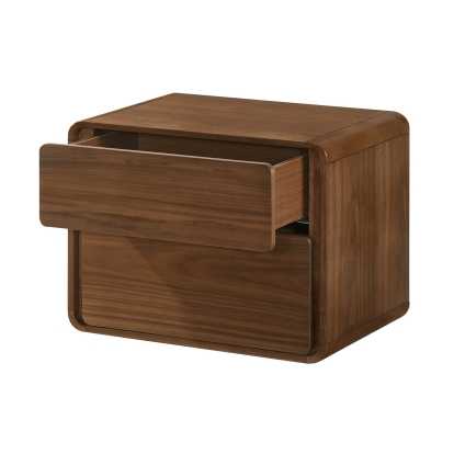 Modrest Dustin Modern Walnut Nightstand Walnut Nightstand 77545 VGMABR-99-NS