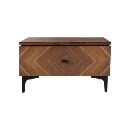 Modrest Paula Mid-Century Walnut Nightstand Walnut Nightstand 77565 VGMABR-103-NS